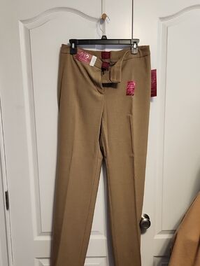 212 Collection Women's Straight Leg Dress Trousers in Camel